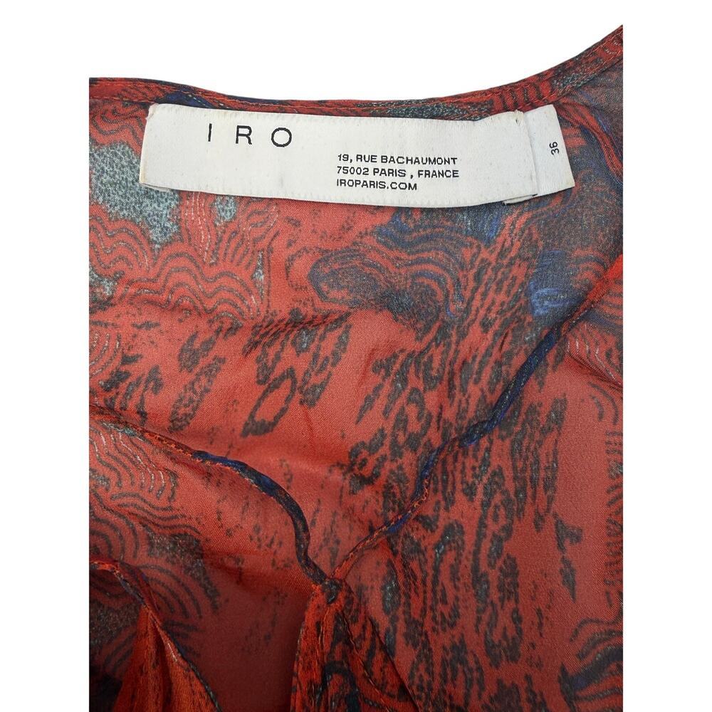 IRO Kizz Chiffon Dress Dress Size 4 Red / Blue - Picture 4 of 6